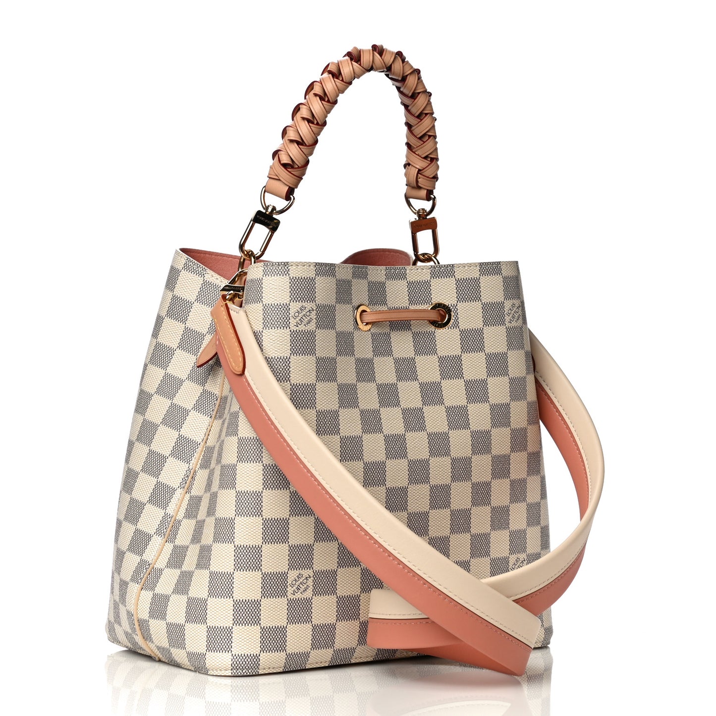 Damier Azur Braided Neonoe MM Peach Cream