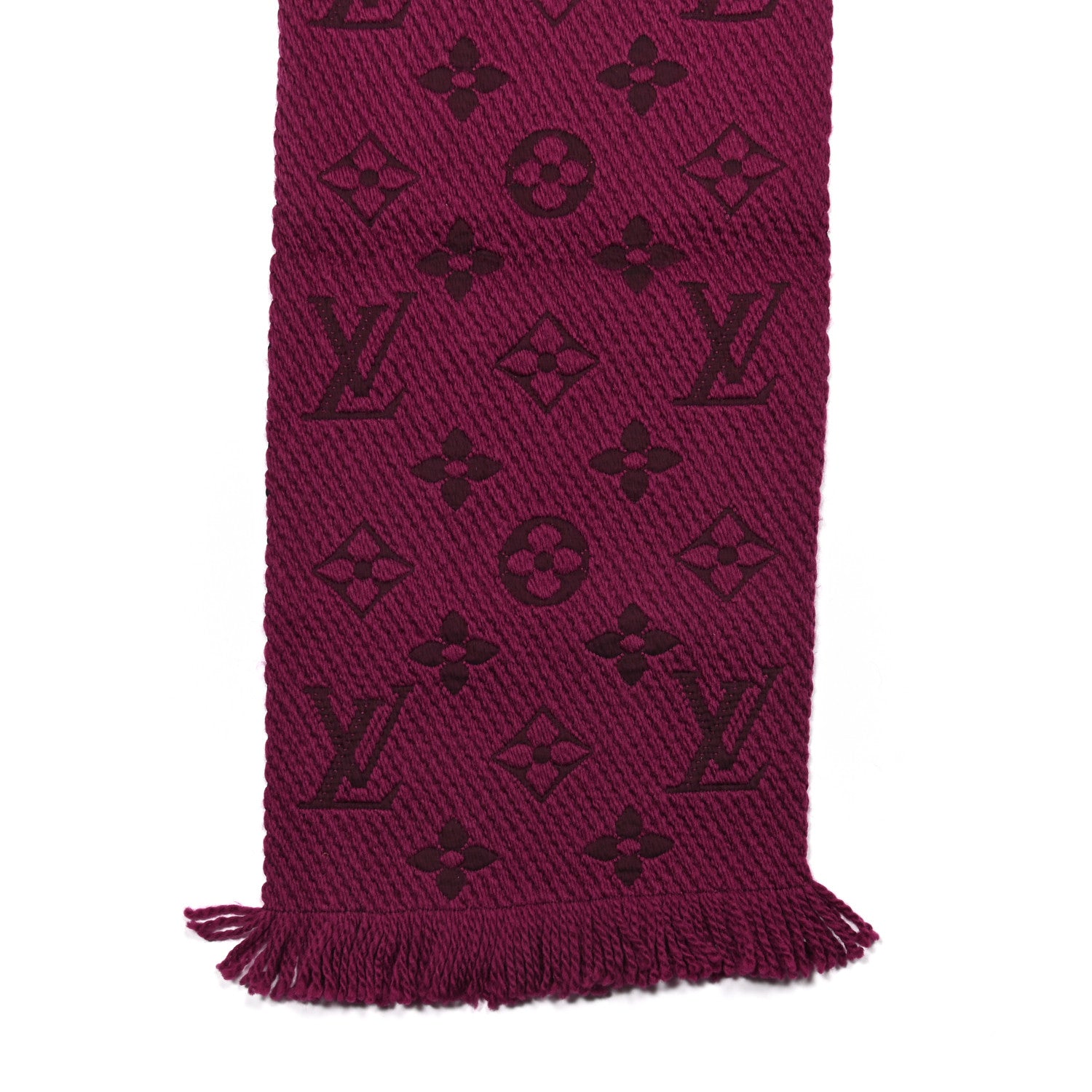 Louis Vuitton Wool Silk Logomania Scarf Cherry 4 of 4