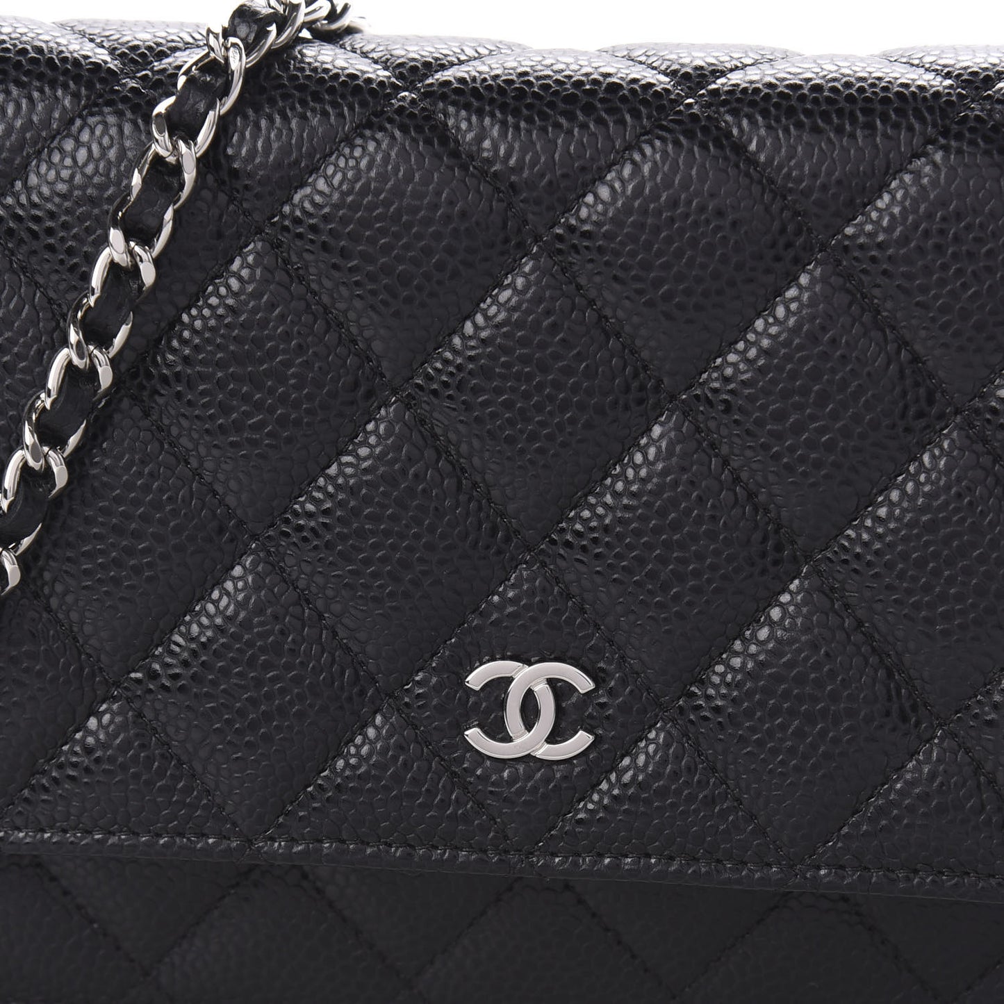Caviar Quilted Wallet On Chain WOC Black