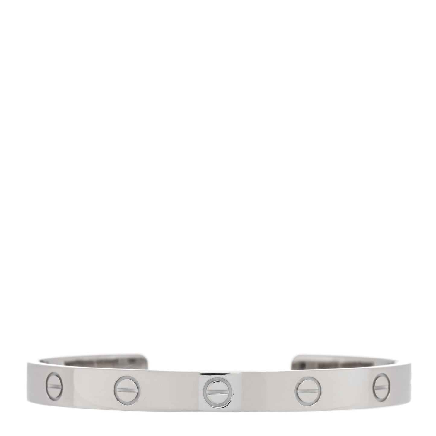 18K White Gold LOVE Cuff Bracelet 17