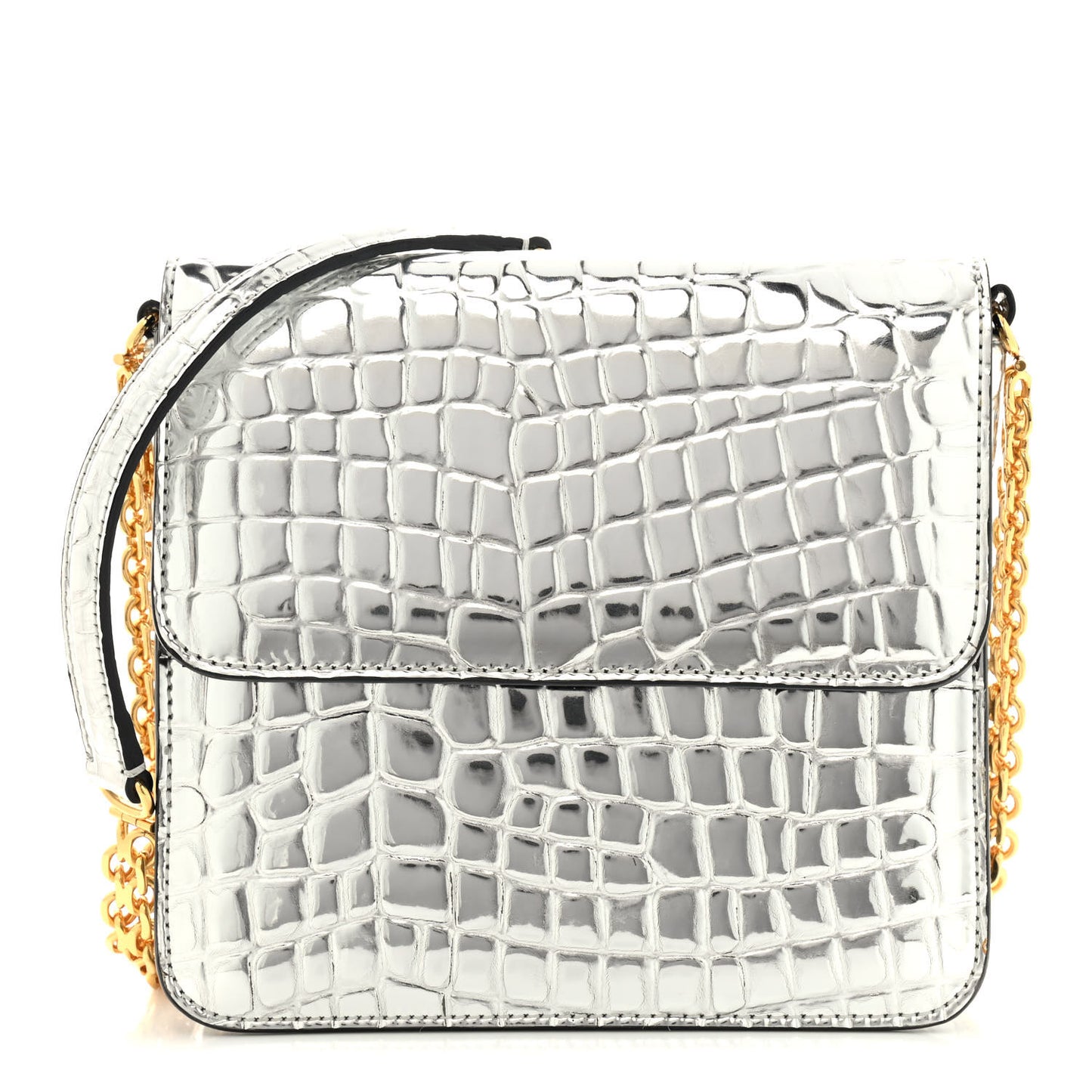 Embossed Crocodile Effect Grace Silver