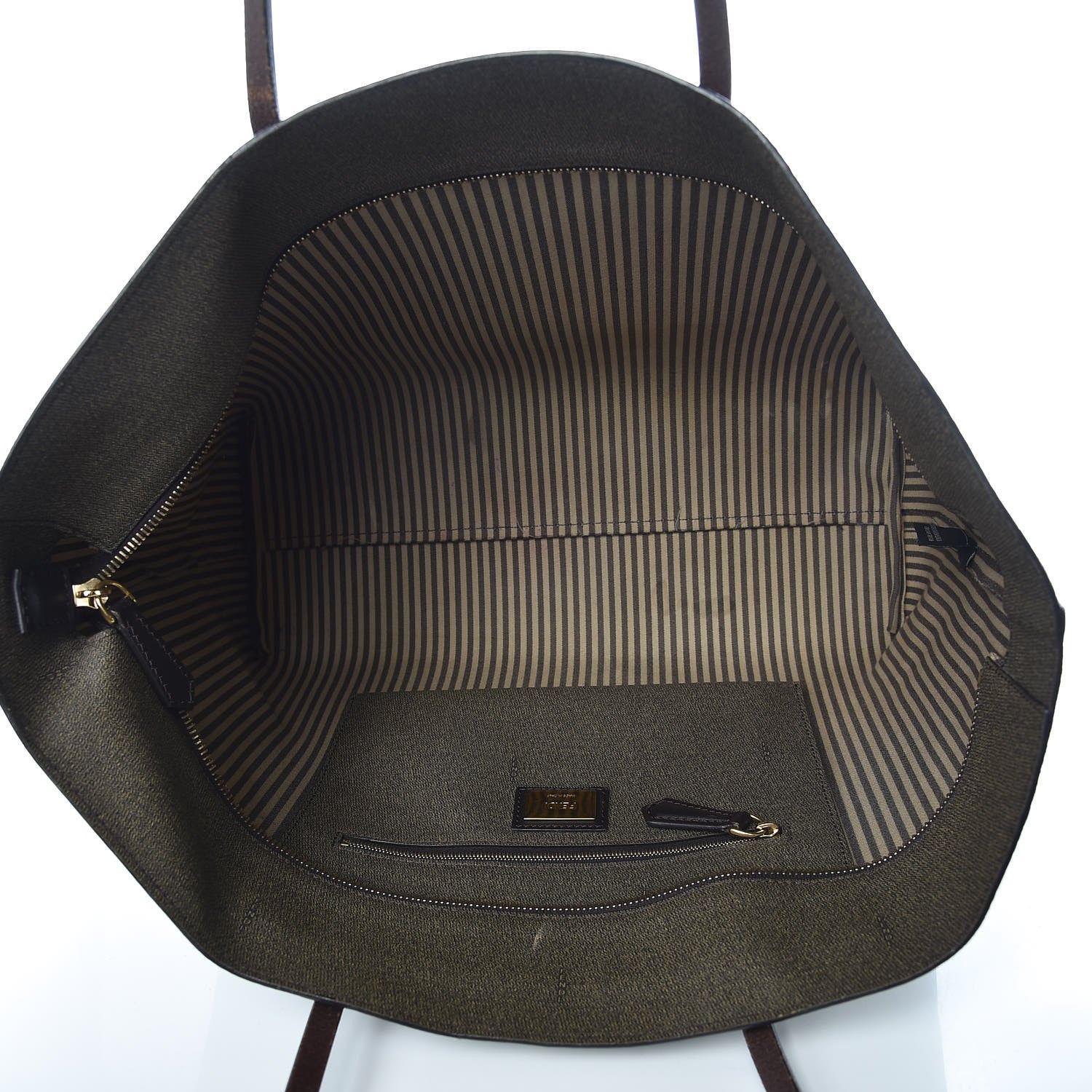 Fendi Zucca Spalmati Medium Roll Tote Tobacco Moro 5 of 15