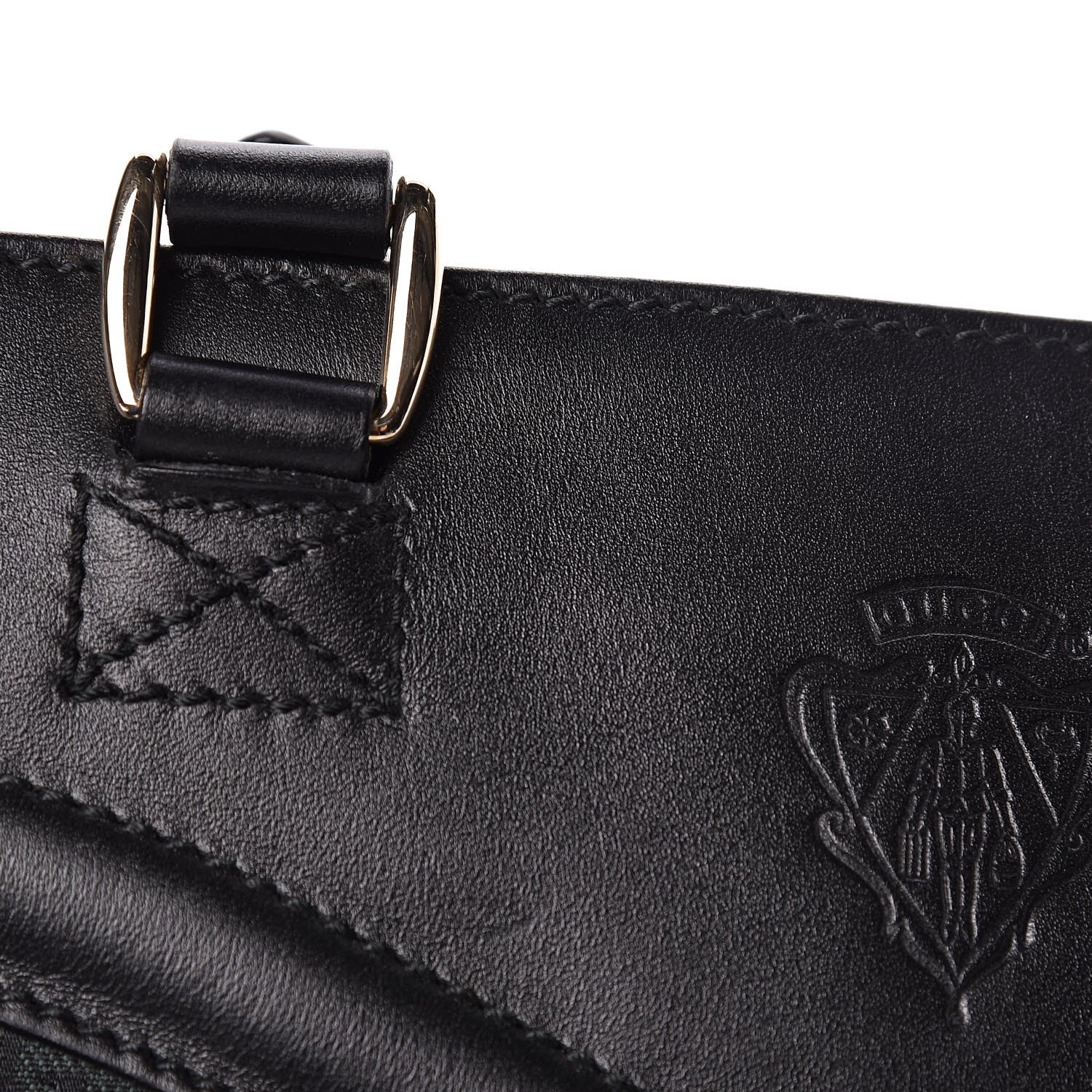 Gucci Monogram Crest Tote Green Black 12 of 13