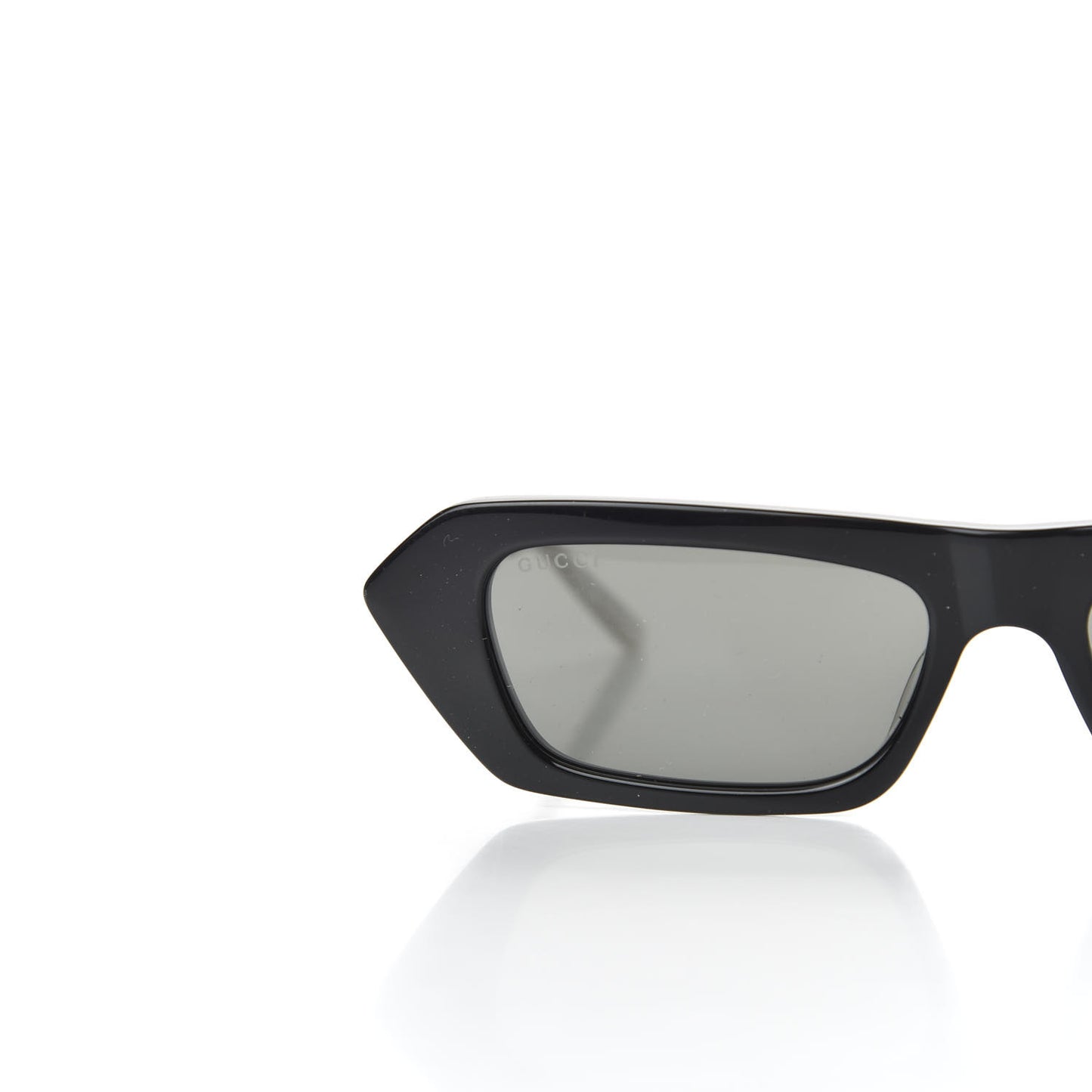 Acetate Crystal Embellished Rectangle Sunglasses GG0642S Black Gold