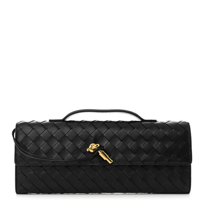 Bottega Veneta Nappa Intrecciato Long Andiamo Top Handle Clutch Black 1 of 9