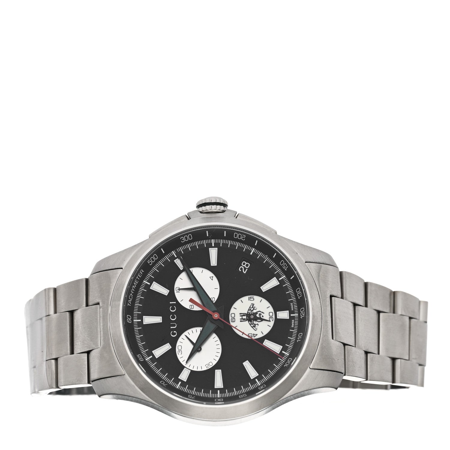 Gucci Stainless Steel 44mm G-Timeless Bee Chronograph Quartz Watch Black 2 of 4
