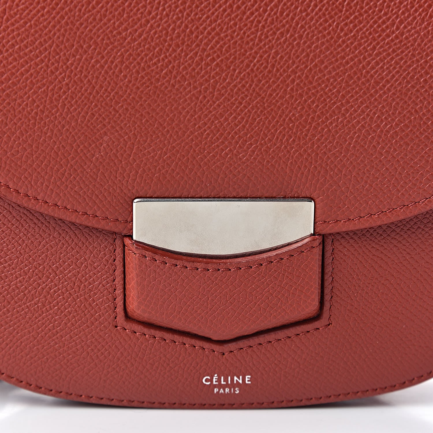 Celine Grained Calfskin Small Trotteur Rust 8 of 10