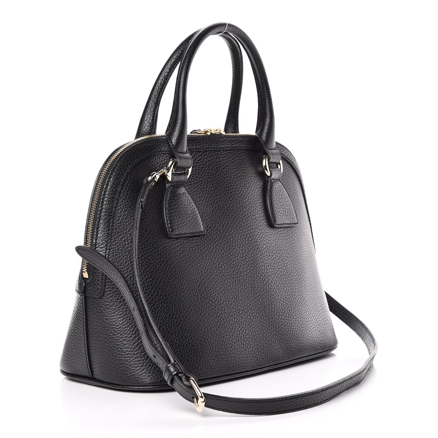 Dollar Calfskin Medium Dome Bag Black
