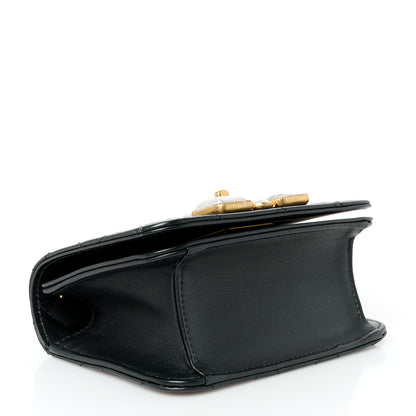 Chanel Calfskin Quilted Crystal Pearl Mini Flap Bag Black 4 of 11
