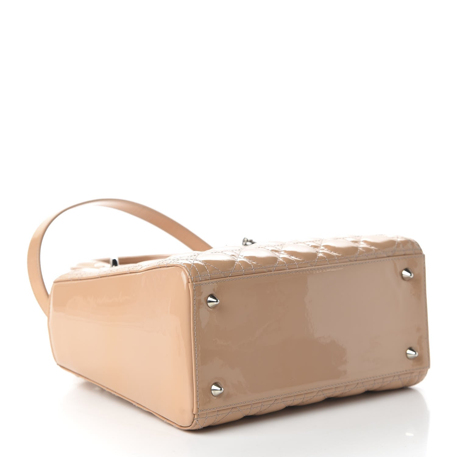 Christian Dior Patent Cannage Medium Lady Dior Beige 5 of 11
