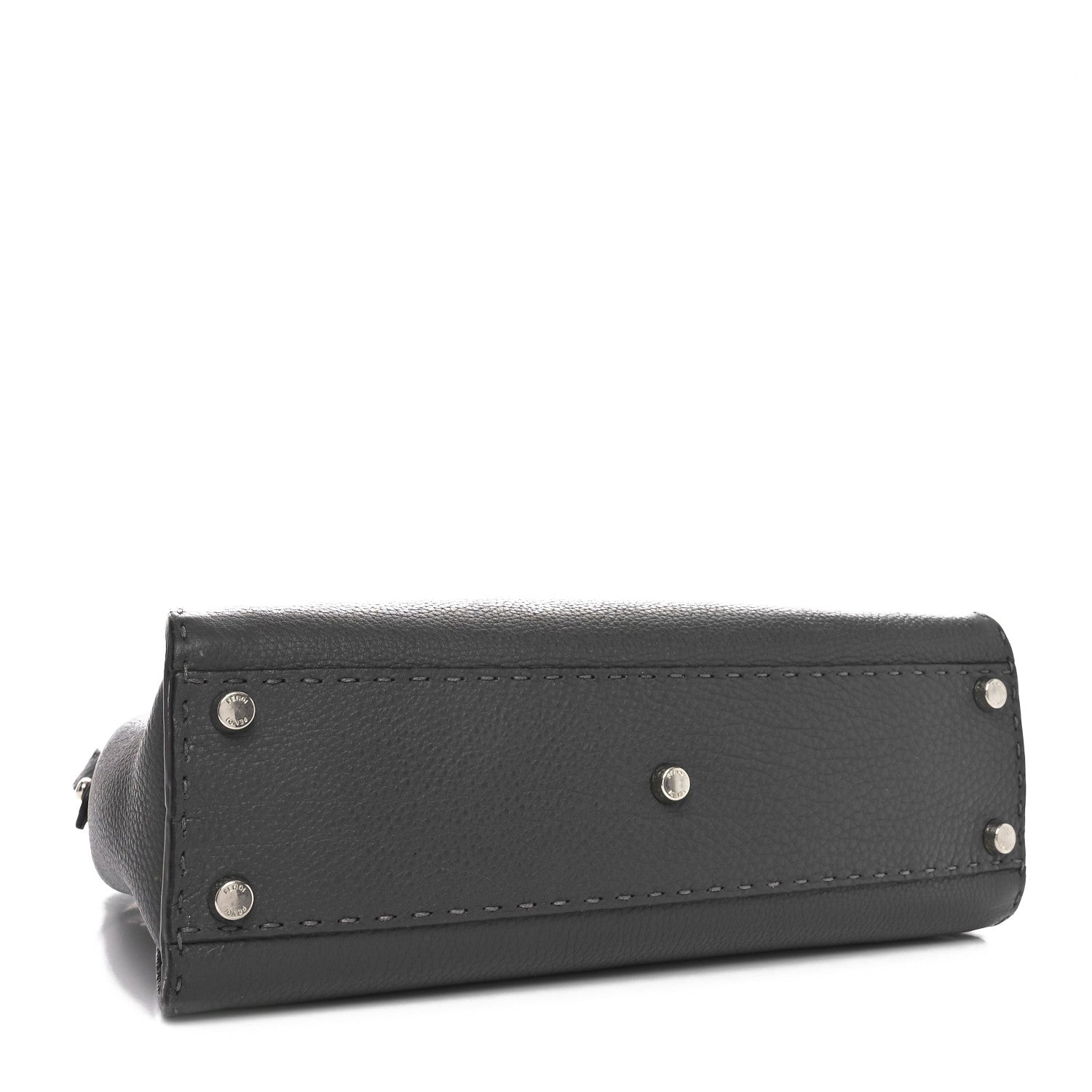 Fendi Cuoio Romano Selleria Bi-Color Medium Peekaboo Iconic Satchel Asfalto Latte 4 of 10