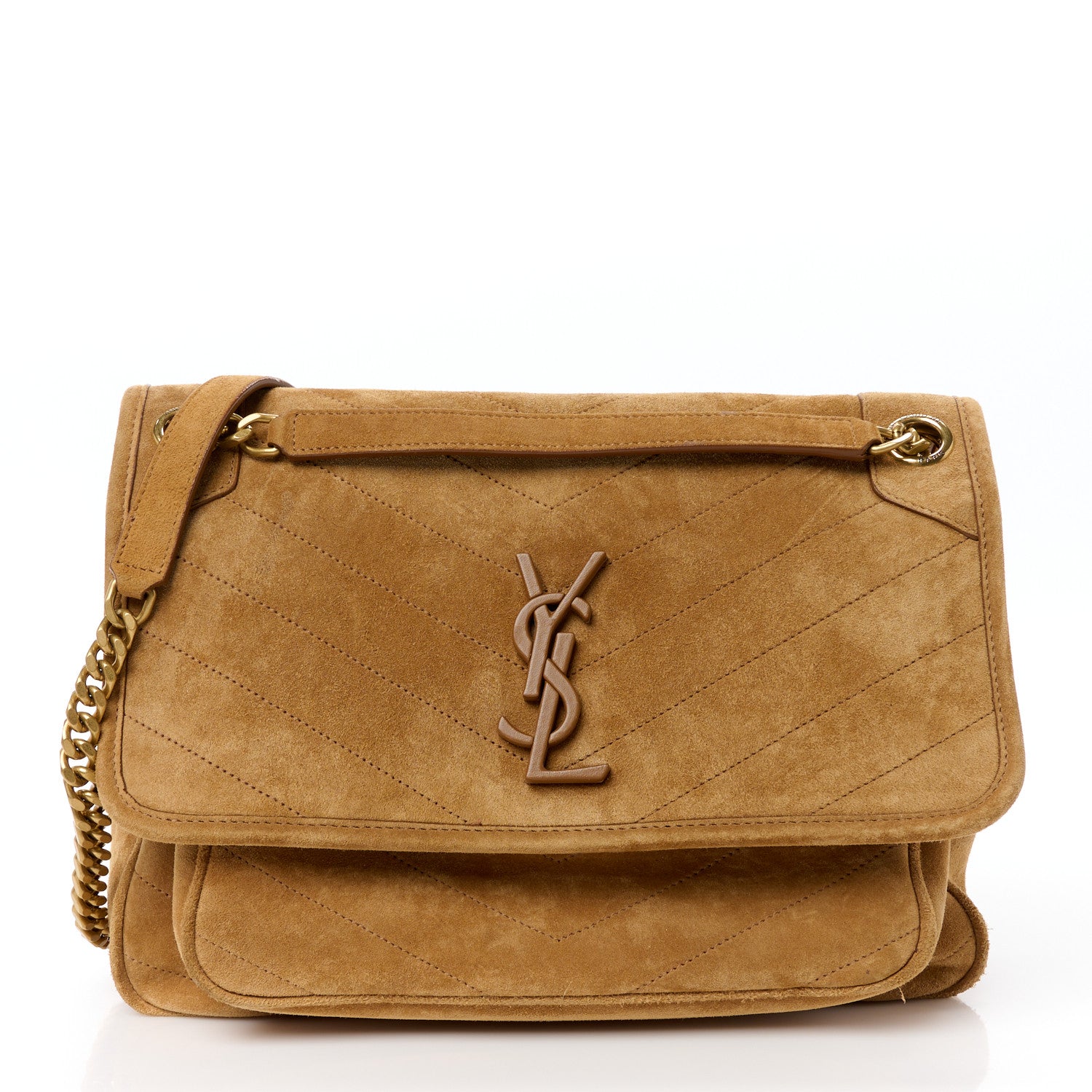 Saint Laurent Suede Monogram Medium Niki Chain Satchel Cinnamon Cinnamon 1 of 11