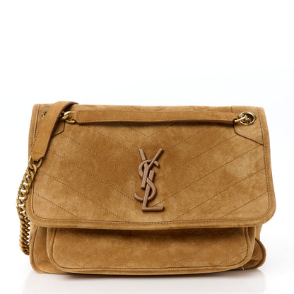 Saint Laurent Suede Monogram Medium Niki Chain Satchel Cinnamon Cinnamon 1 of 11