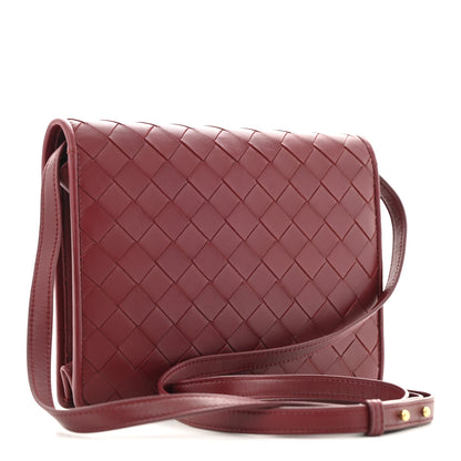 Bottega Veneta Nappa Intrecciato Flap Bag Burgundy 3 of 14