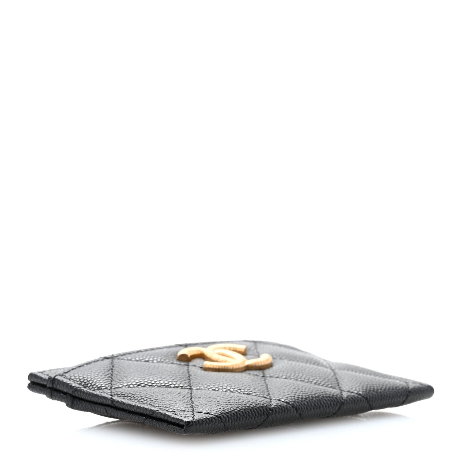 Chanel Caviar Quilted Textured CC Card Holder Black 4 of 10