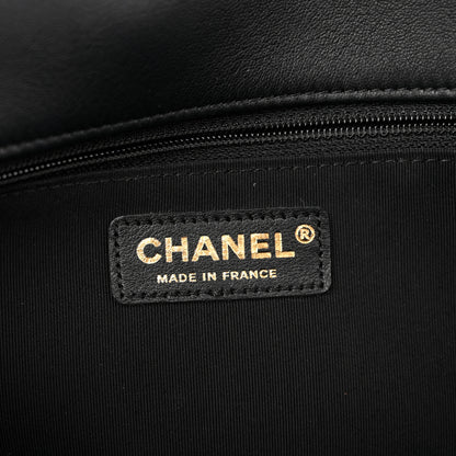 Chanel Lambskin Braided Woven Medium Boy Flap Navy Black 6 of 11
