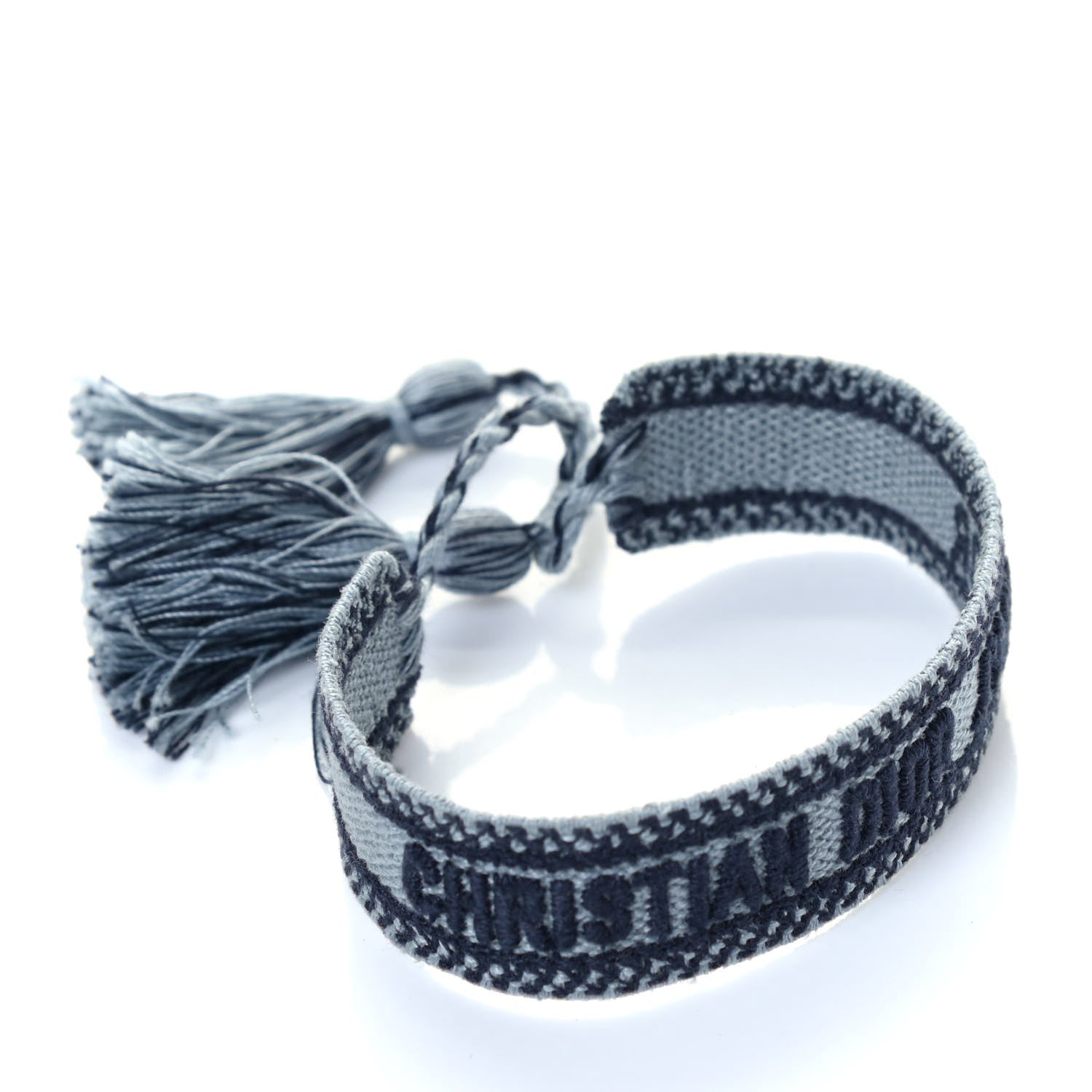 Christian Dior Woven Cotton J'Adior Friendship Bracelet Gray 4 of 5