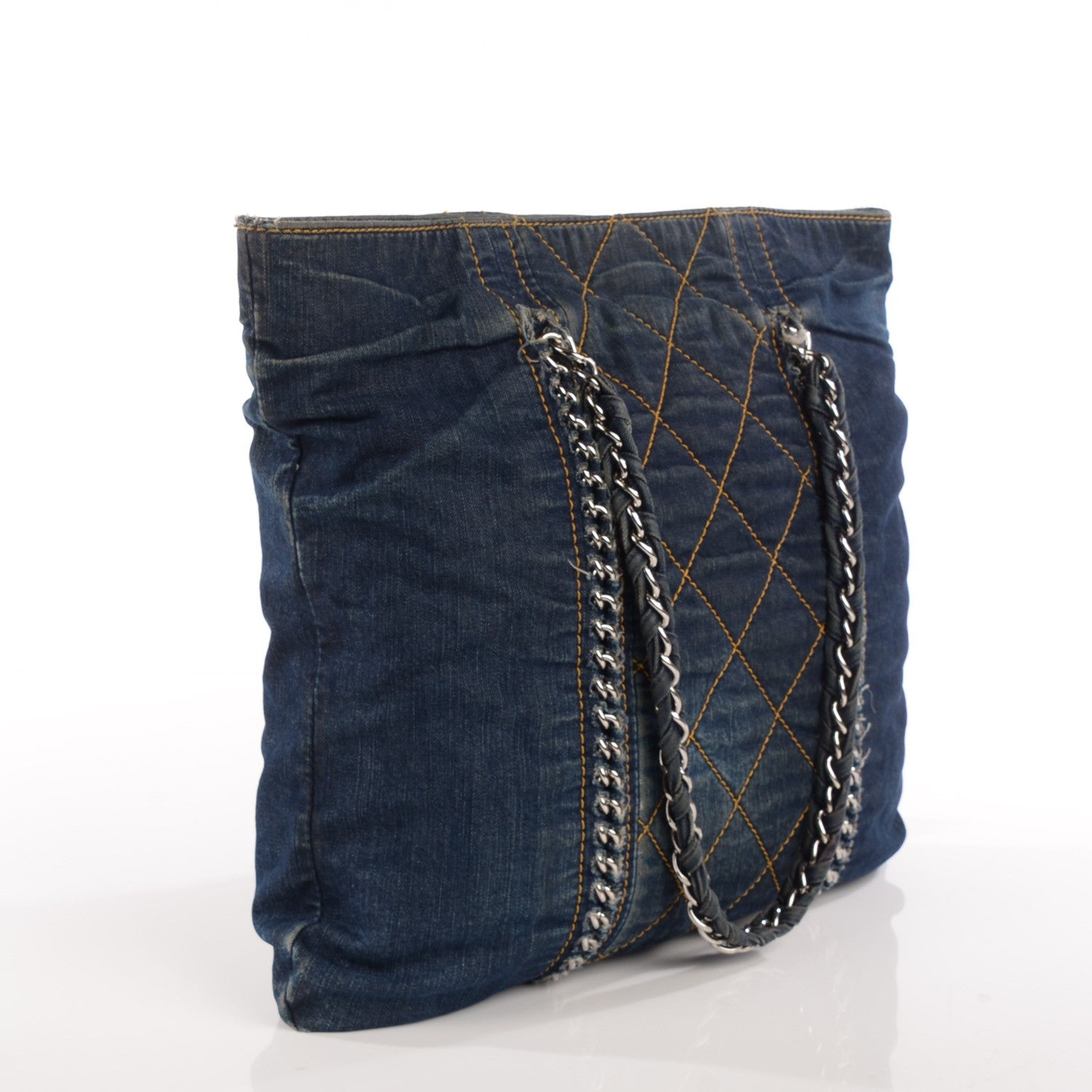 Chanel Denim North South Luxe Ligne Tote Dark Blue 3 of 7