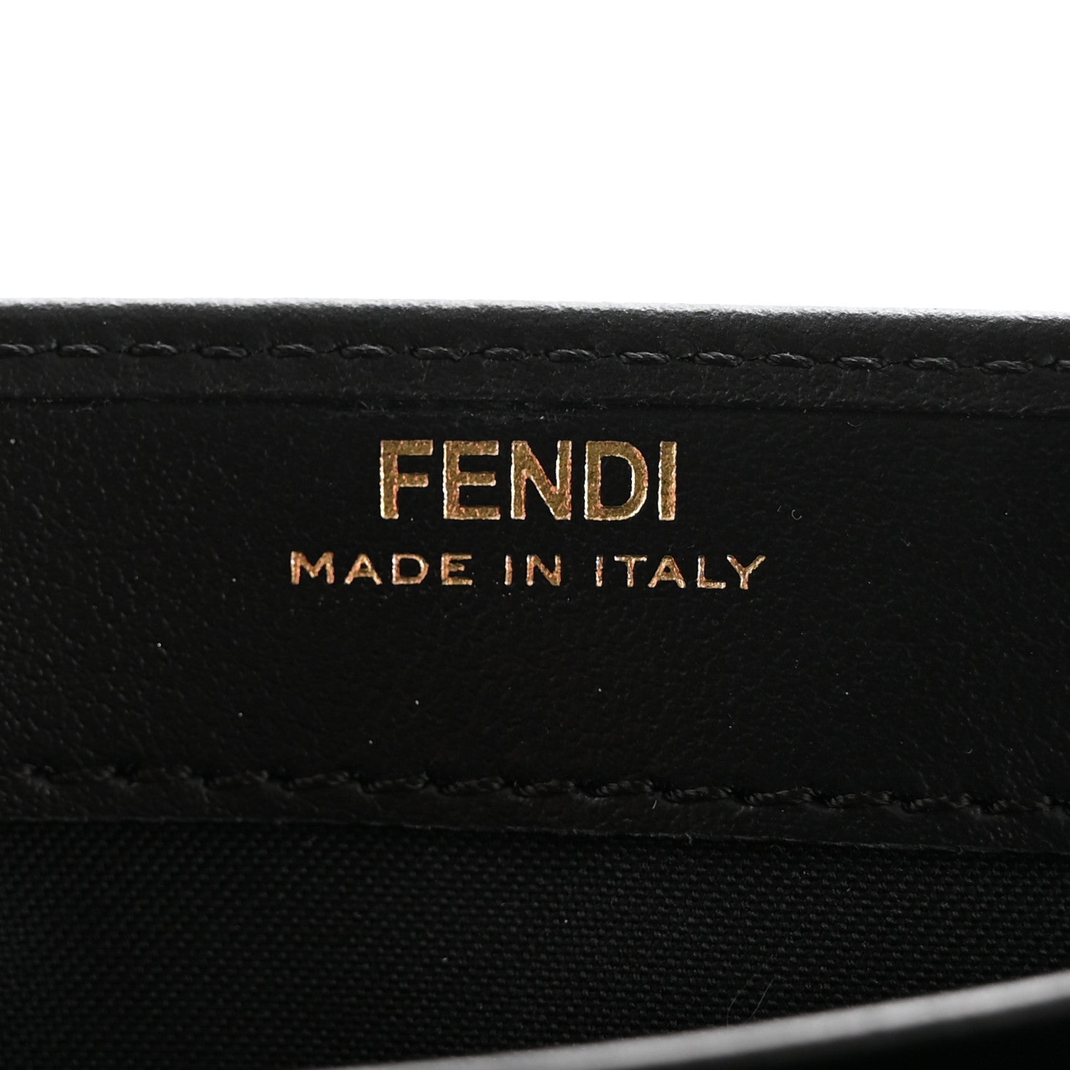 Fendi Vitello Kyoto Metal Fendi Roma Logo Chain Continental Wallet