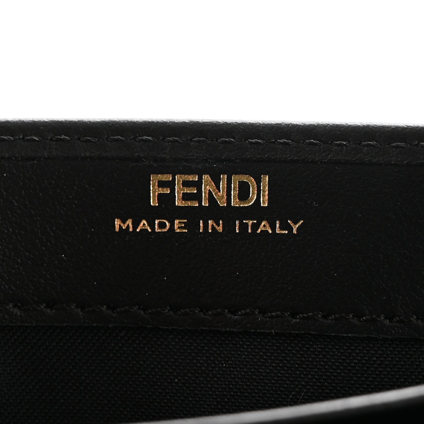 Vitello Kyoto Metal Fendi Roma Logo Chain Continental Wallet Black