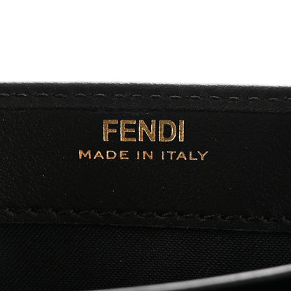 Fendi Vitello Kyoto Metal Fendi Roma Logo Chain Continental Wallet Black 5 of 10