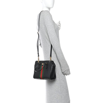 Gucci Textured Calfskin Web Small Ophidia Tote Bag Black 2 of 10