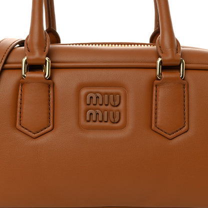 Miu Miu Calfskin Large Arcadie Top Handle Bag Cognac 8 of 10