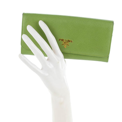 Prada Saffiano Metal Continental Flap Wallet Prato 2 of 8