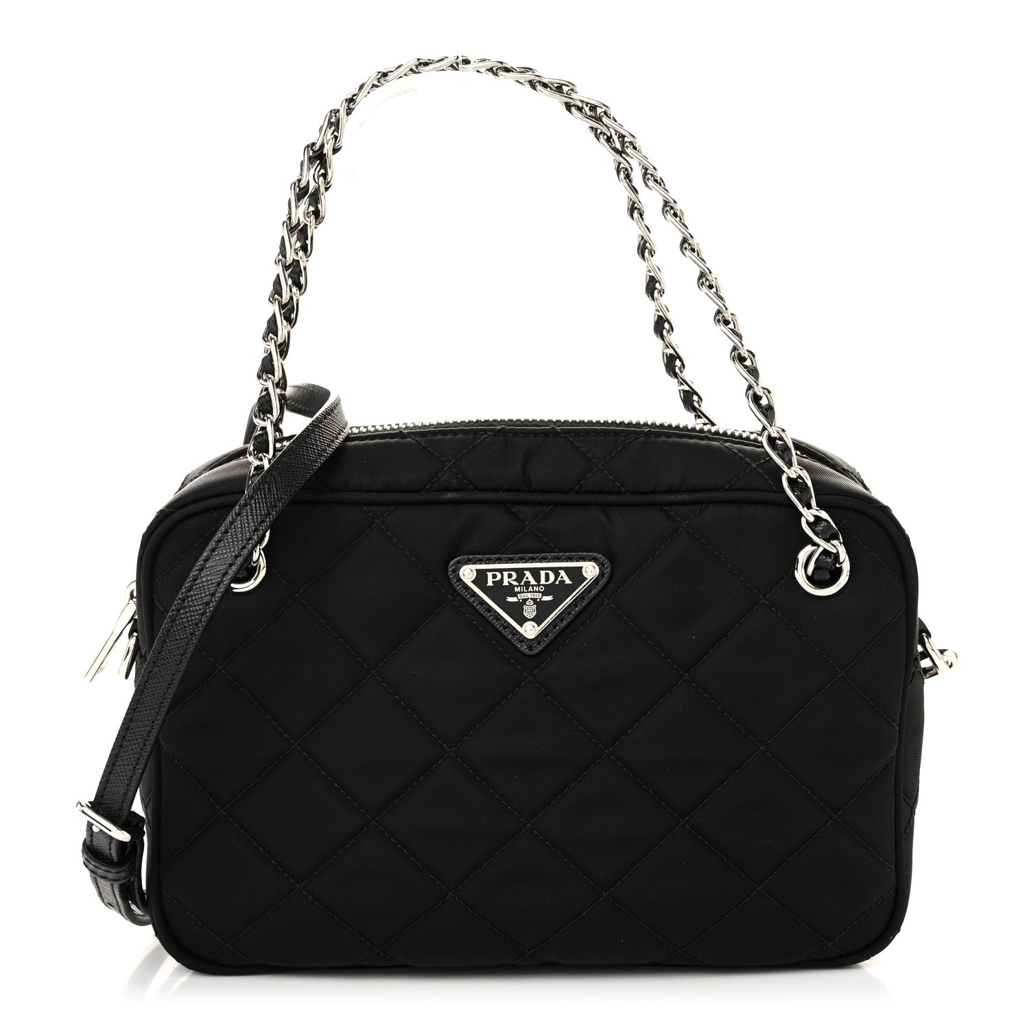 Prada Nylon Tessuto Impuntu Quilted Bandoliera Crossbody Bag Black 1 of 10
