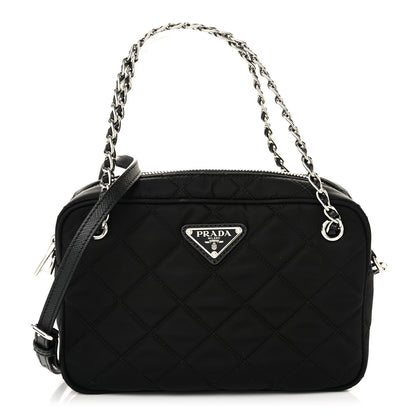 Prada Nylon Tessuto Impuntu Quilted Bandoliera Crossbody Bag Black 1 of 10