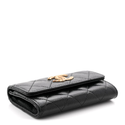 Chanel Caviar Quilted Chain CC Flap Card Holder Black 4 of 10