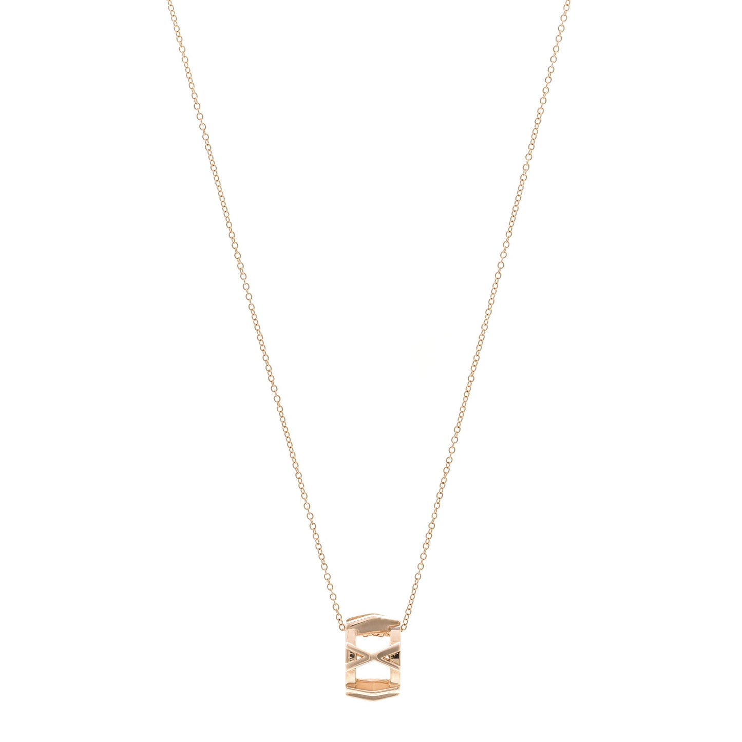 18K Rose Gold Interlocking Atlas Open Pendant Necklace