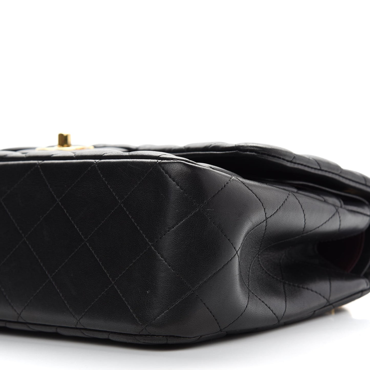 Lambskin Quilted Jumbo Double Flap Black