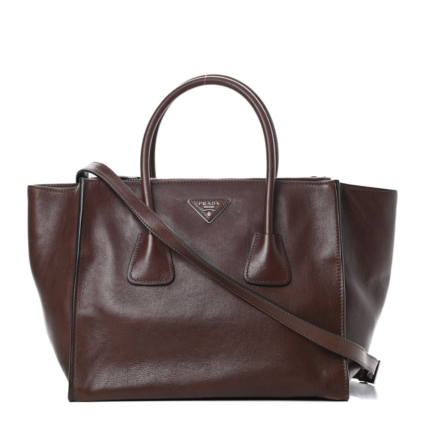 Glace Calf Twin Pocket Tote Bruciato