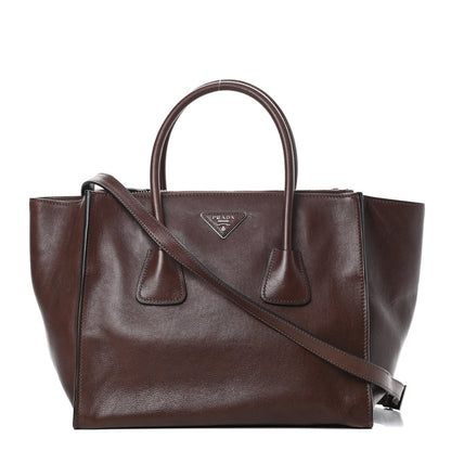 Prada Glace Calf Twin Pocket Tote Bruciato 1 of 18