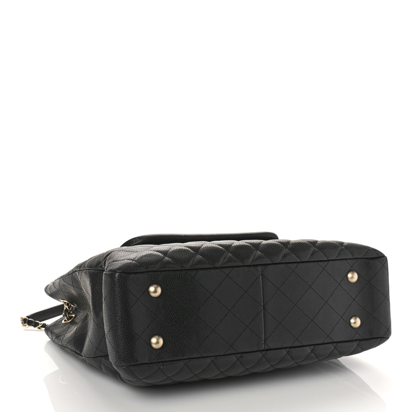 Caviar Quilted Flap Tote Black