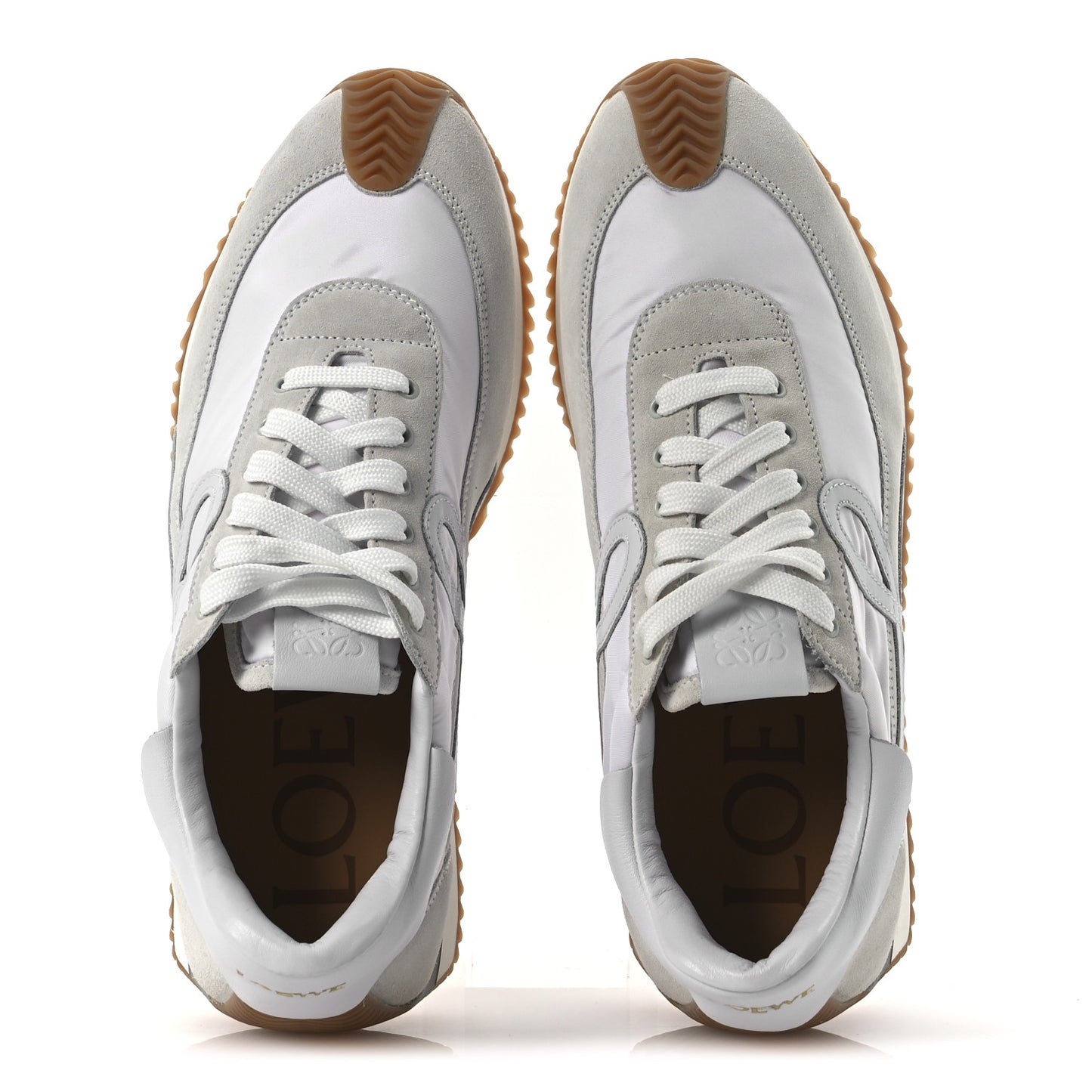 Nylon Suede Flow Retro Runner Sneakers 41 White