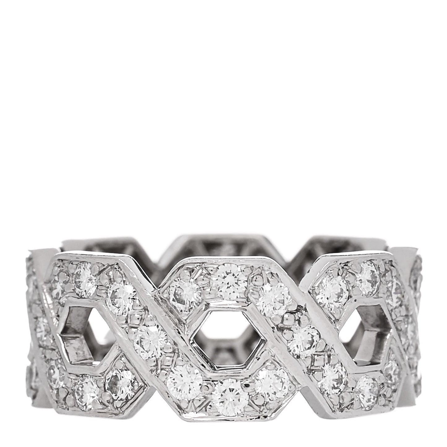 Platinum Diamond Wide Eternal Link Band Ring 51 5.75