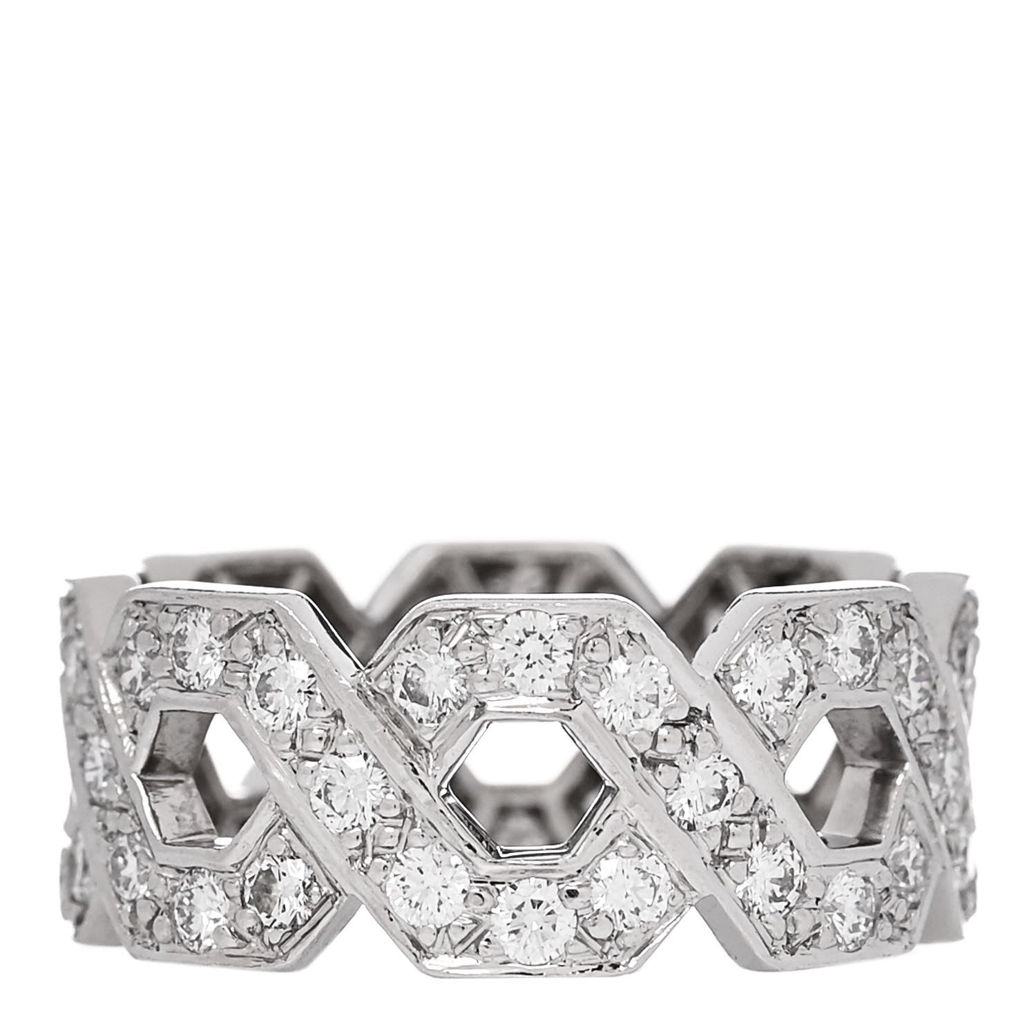Tiffany Platinum Diamond Wide Eternal Link Band Ring 51 5.75 3 of 5