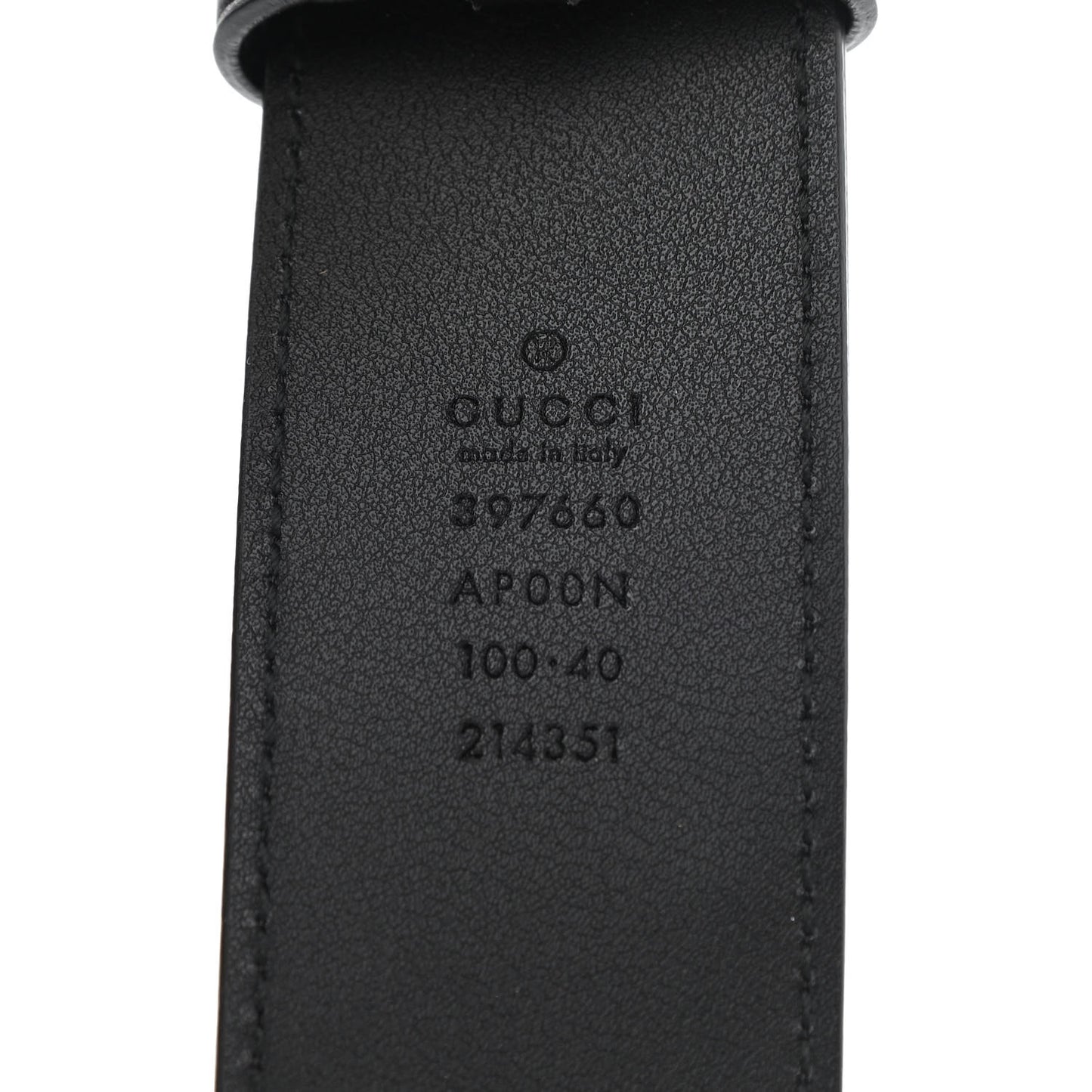 Moon Calfskin Nickel Double G 40mm Belt 100 40 Black