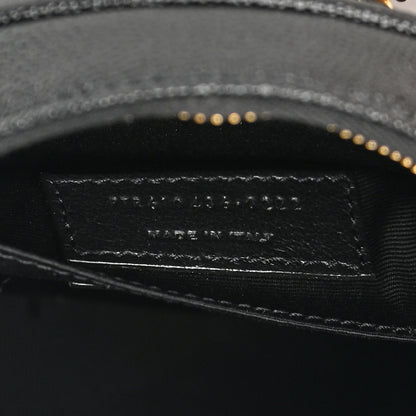 Saint Laurent Grain De Poudre Matelasse Chevron Quilted Round Vinyle Camera Bag Black 7 of 11