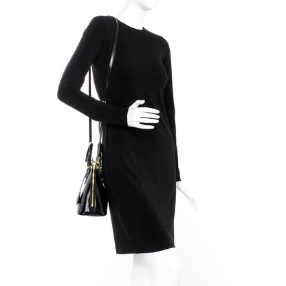 Prada Saffiano Vernice Small Promenade Tote Black 2 of 7