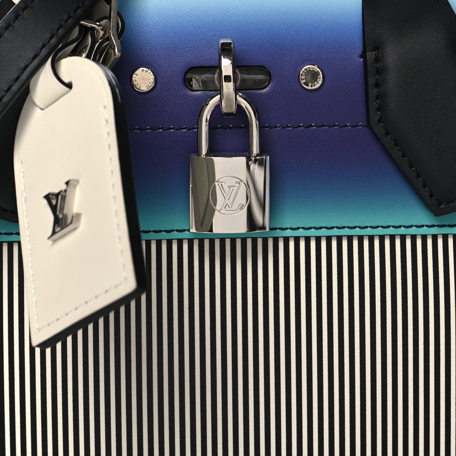 Louis Vuitton Calfskin Kick Mini City Steamer Blue 7 of 9