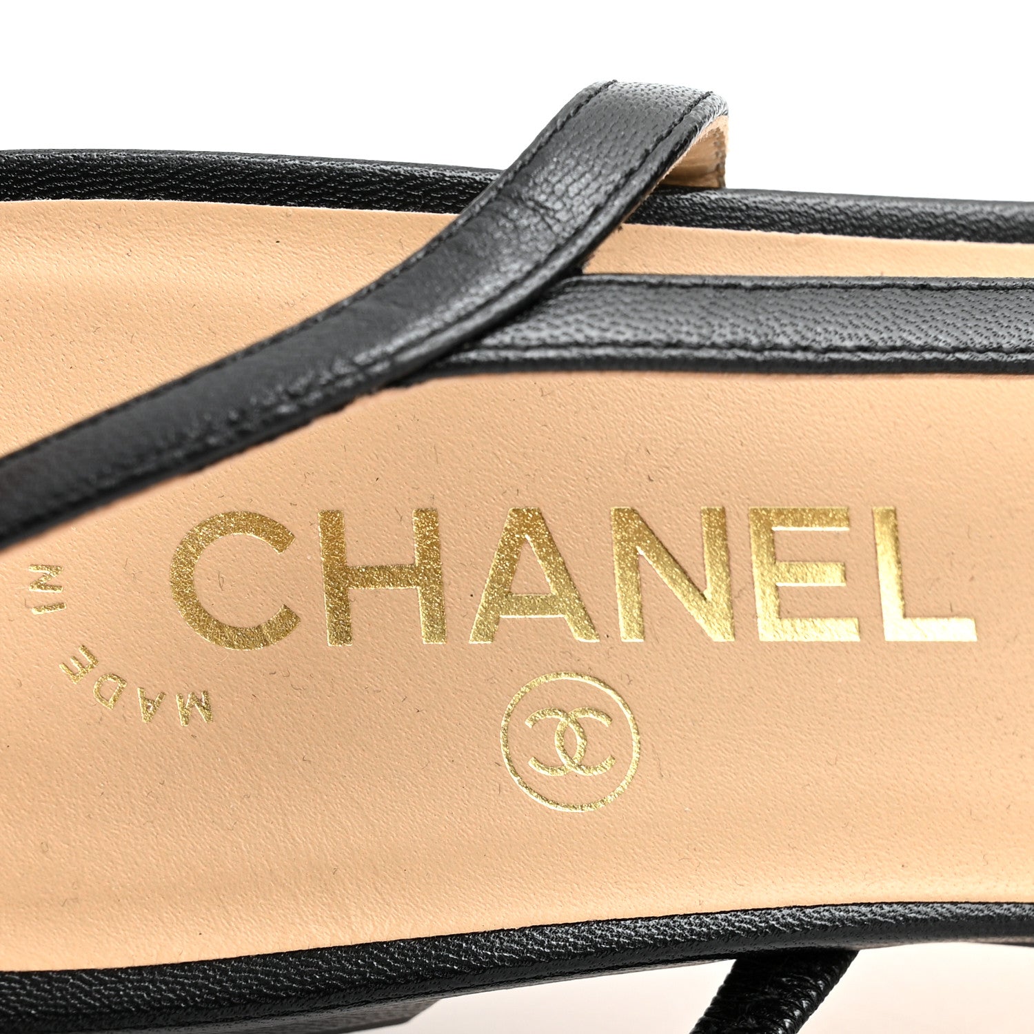 Chanel Goatskin Grosgrain Cap Toe CC Slingback Sandals 40 Black 7 of 10