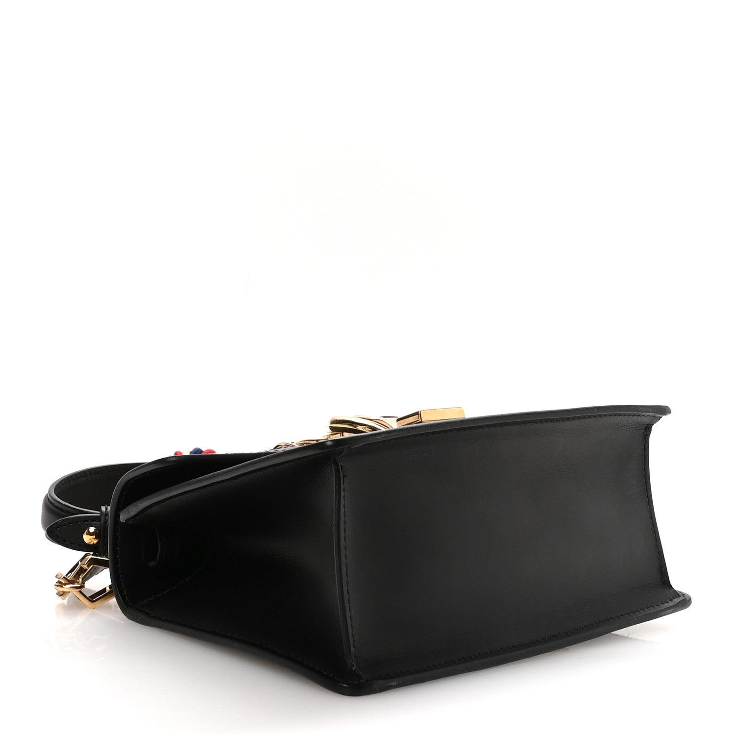 Gucci Calfskin Mini Sylvie Top Handle Bag Black 4 of 11