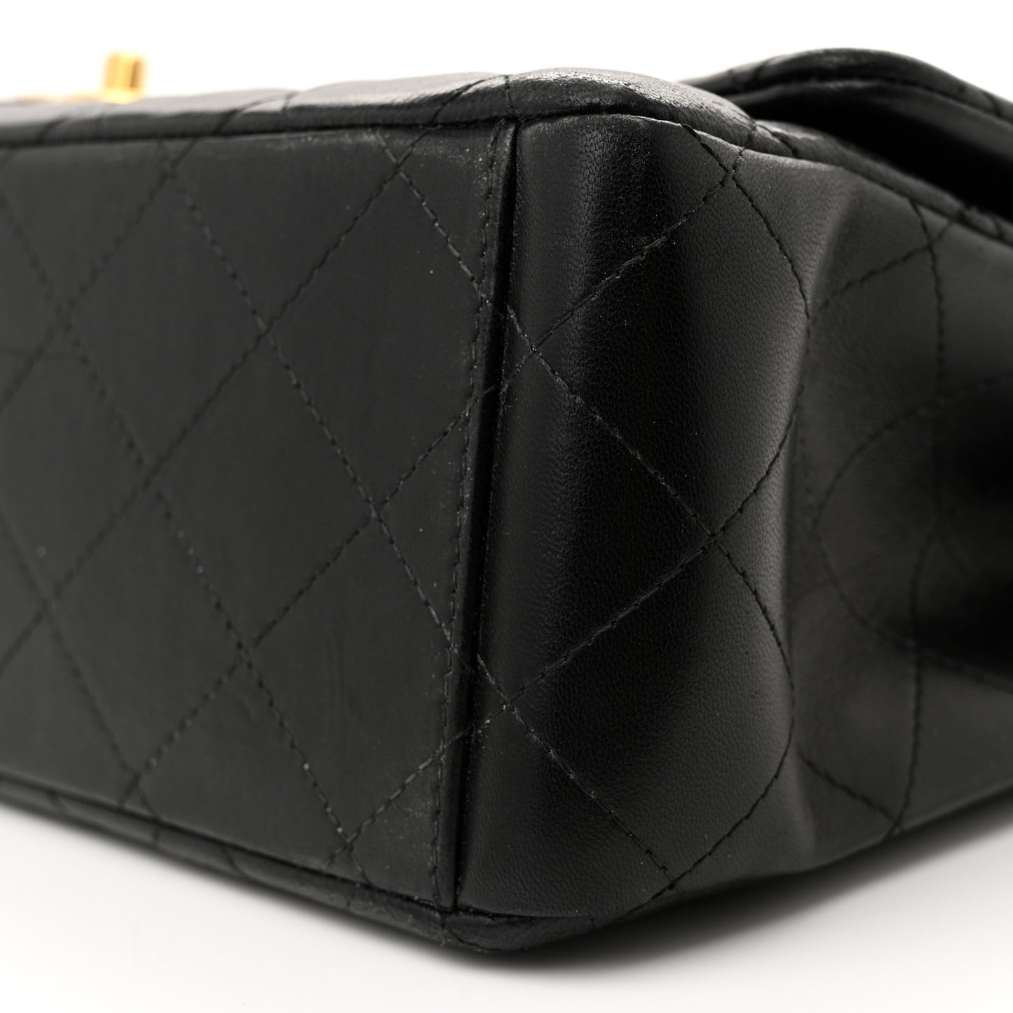 Lambskin Quilted Maxi Double Flap Black