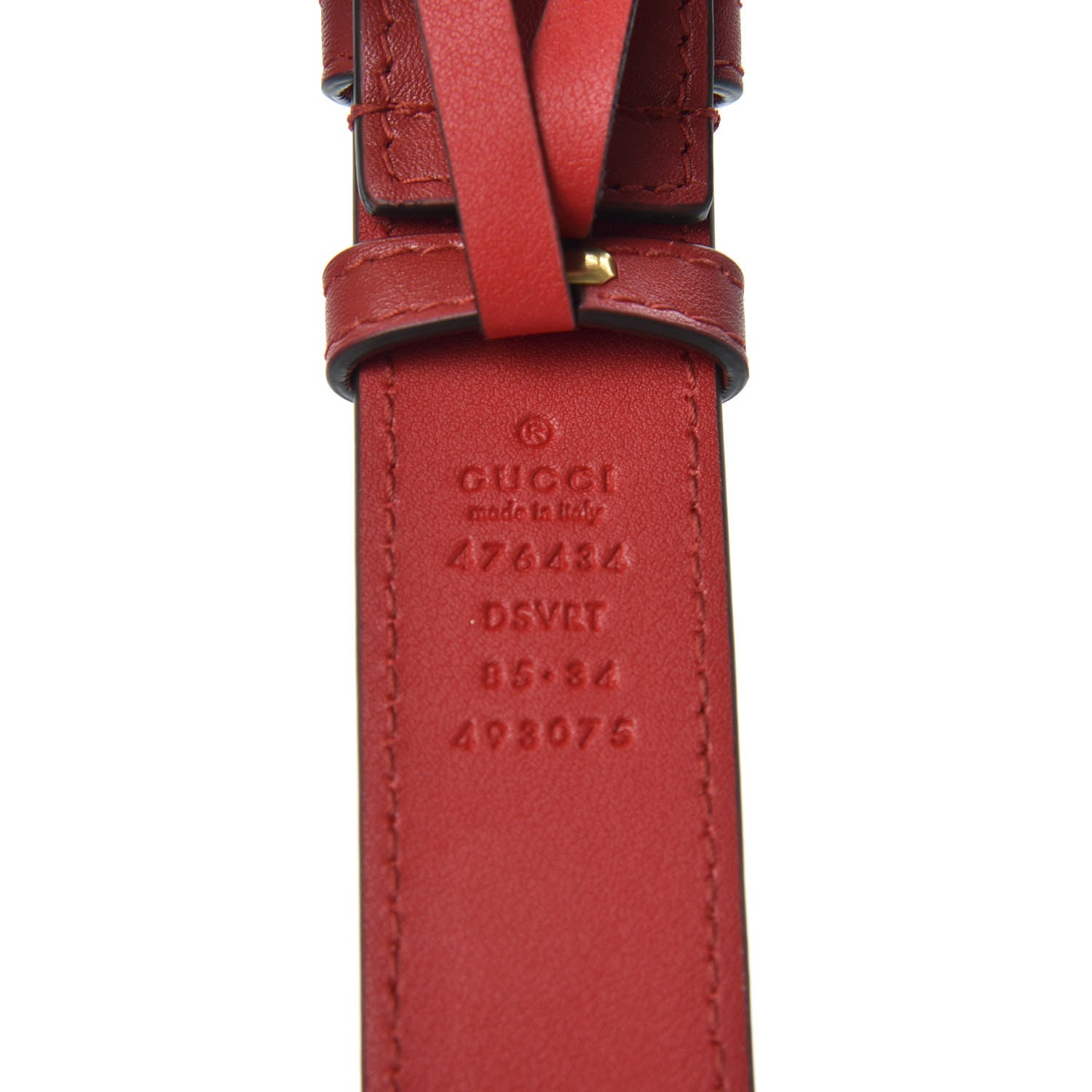 Gucci Calfskin Matelasse GG Marmont Belt Bag 85 34 Hibiscus Red 9 of 10