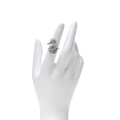 David Yurman Sterling Silver Diamond 28mm Open Starburst Ring 52 6 2 of 5