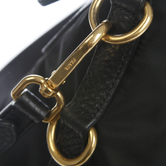 Prada Tessuto Vitello Leather Tote Black 9 of 13