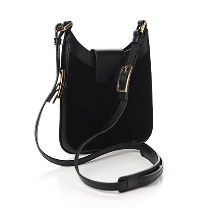 Gucci Suede Calfskin Crossbody Bag Black 2 of 9